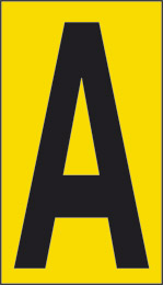 Oznaka nalepka cm 6x3,4 n° 10 a rumena podlaga črna črka