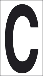Oznaka nalepka cm 10x5,6 c bela podlaga črna črka 