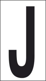 Oznaka nalepka cm 10x5,6 j bela podlaga črna črka 