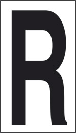 Oznaka nalepka cm 10x5,6 r bela podlaga črna črka 
