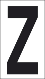 Oznaka nalepka cm 10x5,6 z bela podlaga črna črka 