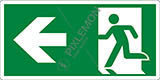 Nalepka cm 25x12,5 zasilni izhod levo - emergency exit left hand