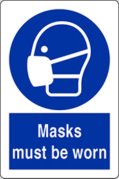 Nalepka cm 30x20 obvezno nošenje mask - masks must be worn