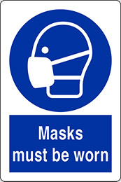 Nalepka cm 40x30 obvezno nošenje mask - masks must be worn