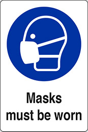 Nalepka cm 30x20 obvezno nošenje mask - masks must be worn