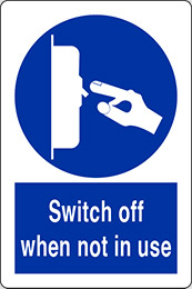 Nalepka cm 30x20 izklopite, ko ga ne uporabljate - switch off when not in use