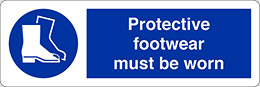 Nalepka cm 30x10 obvezna uporaba varovalnih čevljev - protective footwear must be worn