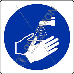 Aluminijasta oznaka cm 12x12 obvezno umivanje rok - wash your hands