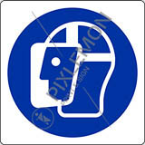 Nalepna oznaka cm 8x8 obvezna uporaba ščitnika za obraz - wear a face shield