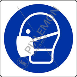 Nalepna oznaka cm 8x8 obvezna uporaba zaščitne maske  - wear a mask