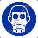 Nalepna oznaka cm 8x8 obvezna uporaba zaščitne maske s filtrom - wear respiratory protection