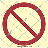 Aluminijasta oznaka cm 30x20 simbol splošne prepovedi, s prostorom za napis - general prohibition sign&amp;quot;