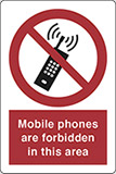 Nalepka cm 30x20 na tem območju je prepovedana uporaba mobitela
