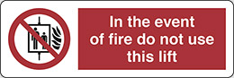Nalepka cm 30x10 v primeru požara ne uporabljajte tega dvigala