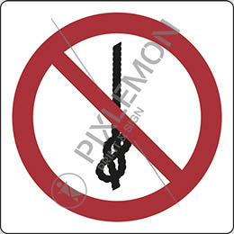 Aluminijasta oznaka cm 35x35 prepovedano zavozlavanje vrvi- do not tie knots in rope